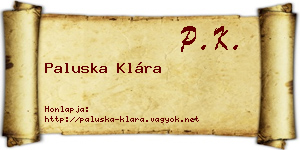 Paluska Klára névjegykártya