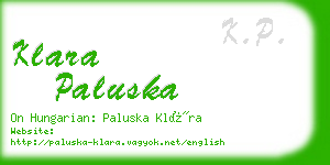 klara paluska business card